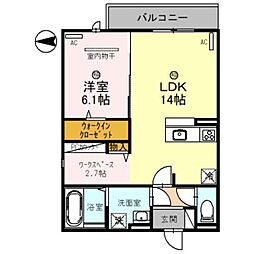 スペチアーレ巽中A棟 1LDKの間取図画像