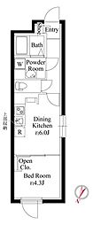 プレアス中野 1DKの間取図画像