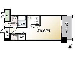 キャッスル大手門 ワンルームの間取図画像