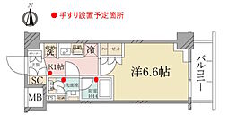 プレミアムフラット三鷹 5階1Kの間取り