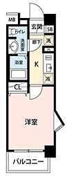 プレール中延 1Kの間取図画像
