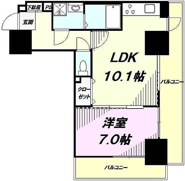 東京都八王子市八日町(賃貸マンション1LDK・11階・41.25㎡)の写真 その2