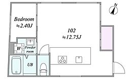 trias413 1LDKの間取図画像