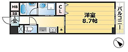 エル・セレーノ石屋川 1Kの間取図画像