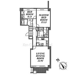 城山トラストコート 2LDKの間取図画像