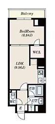 グランパセオ八丁堀 1LDKの間取図画像