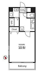 クイーンズコート福住 3階1Kの間取り