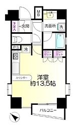 エスコートノヴェル南麻布 ワンルームの間取図画像