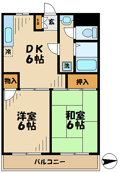 リバーサイド朝日 402.｜東京都八王子市上柚木２丁目(賃貸マンション2DK・4階・41.40㎡)の写真 その2