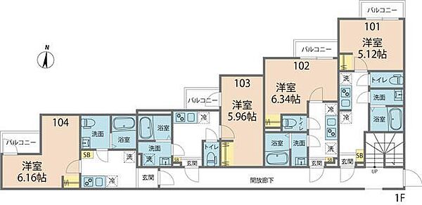 神奈川県大和市中央林間３丁目(賃貸アパート1K・3階・20.25㎡)の写真 その2
