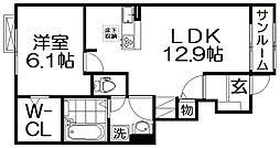 ステラハウス 1LDKの間取図画像