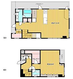 ドエル西横浜 1LDKの間取図画像