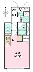 アトリオフラッツ自由が丘 ワンルームの間取図画像