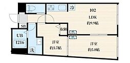 aLATO自由が丘 2LDKの間取図画像
