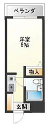 クレスト飛田給 ワンルームの間取図画像