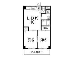 ルミエールSawa 2LDKの間取図画像