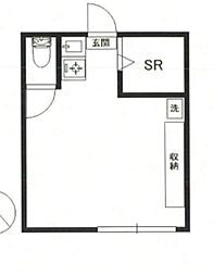 レジェンドハウス目白台 2階ワンルームの間取り