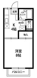 サニモール 1Kの間取図画像