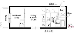 アバンティア西新宿I 1DKの間取図画像