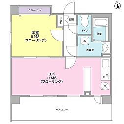 リバーレ秋葉原 1LDKの間取図画像