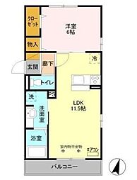 レイクルイーズ 1LDKの間取図画像