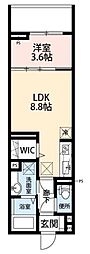 ジェンティーレトリヤマ5 1LDKの間取図画像