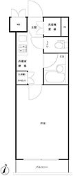 ルーブル武蔵小杉弐番館 1Kの間取図画像