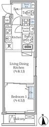 ルネサンスコート目白御留山 1LDKの間取図画像