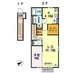 リッシュ沢田 1LDKの間取図画像