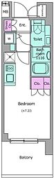 クレヴィアリグゼ品川シーサイド ワンルームの間取図画像