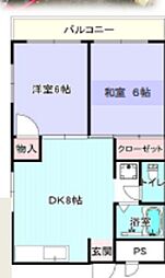 メゾンドヴェール 3階3DKの間取り