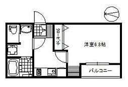 SBジェミニみずほ台 1階1Kの間取り