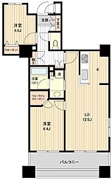 HF銀座レジデンスイースト 8階2LDKの間取り