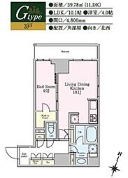 RESIDIA池上2 1LDKの間取図画像