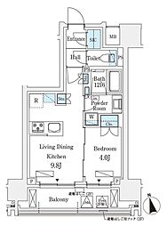 シーズンフラッツ浅草六丁目 1LDKの間取図画像