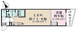 Jブラン西新井 2階1LDKの間取り