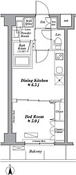 デ・ソーレ東池袋 1DKの間取図画像
