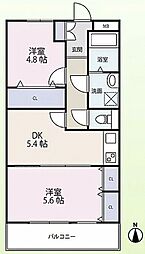 クォリティ大山 2DKの間取図画像