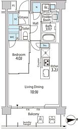 グリーンレジデンス赤坂 1LDKの間取図画像