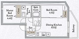 LiveFlat高田馬場 2DKの間取図画像