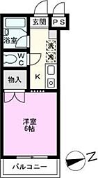 ピュアメゾンティーアンドワイ 1Kの間取図画像