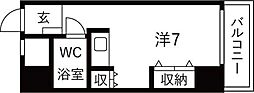 レバンガAP新大阪イースト ワンルームの間取図画像