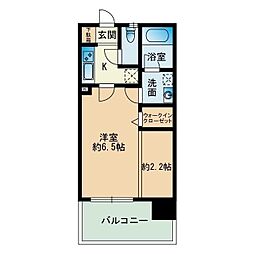 サニークレスト大濠公園 1Kの間取図画像