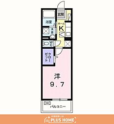 レジデンスTK 1Kの間取図画像