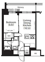 フレンシア高円寺北 1LDKの間取図画像