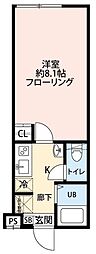 グランクオール東久留米 1Kの間取図画像