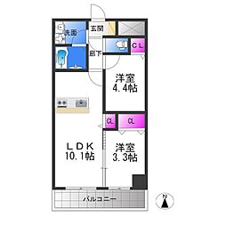 フリーダムレジデンス松原上田2 2LDKの間取図画像