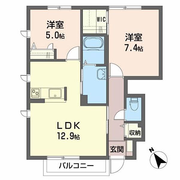 シャーメゾンセーラＢ 101｜青森県八戸市大字新井田字古館(賃貸アパート2LDK・1階・57.80㎡)の写真 その2