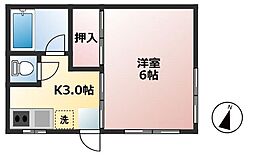 JR中央線 高円寺駅 徒歩14分の賃貸アパート 1階1Kの間取り