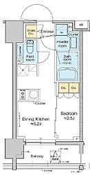 プラウドフラット亀戸ステーションPLACE 1DKの間取図画像